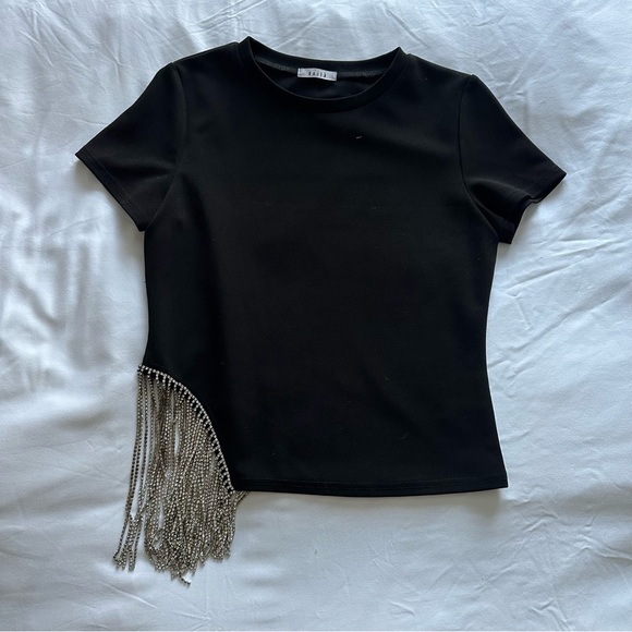 VOILÀ | Top with Rhinestone Fringe - Picture 2 of 3